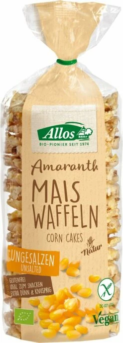 Allos Amaranth-Mais-Waffeln Ungesalzen, 100 Gr Pac