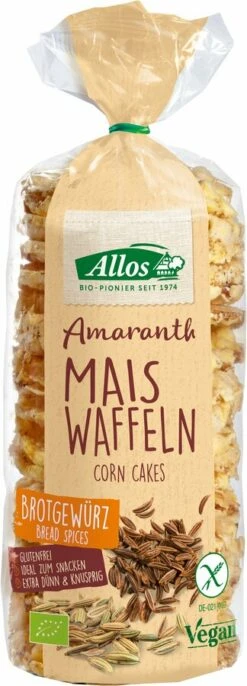 Allos Amaranth-Mais-Waffeln Mit Brotgewürzen 100 G