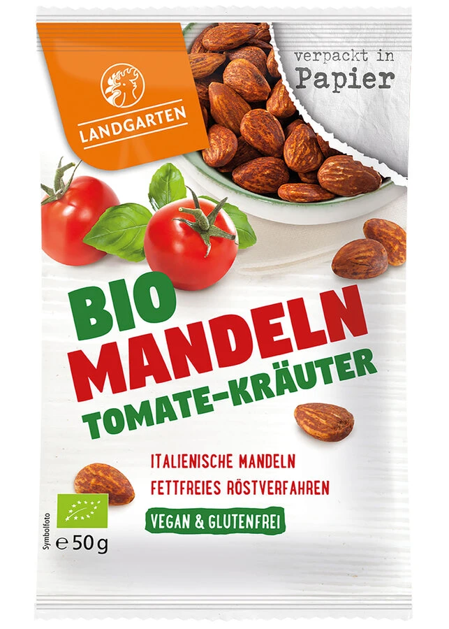 Landgarten Mandeln Tomate-Kräuter, 50 Gr Beutel 3 Landgarten Mandeln Tomate-Kräuter, 50 Gr Beutel