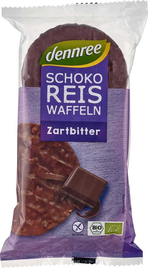 Dennree Schoko-Reiswaffeln Zartbitter, 100 Gr Pack 3 Dennree Schoko-Reiswaffeln Zartbitter, 100 Gr Pack