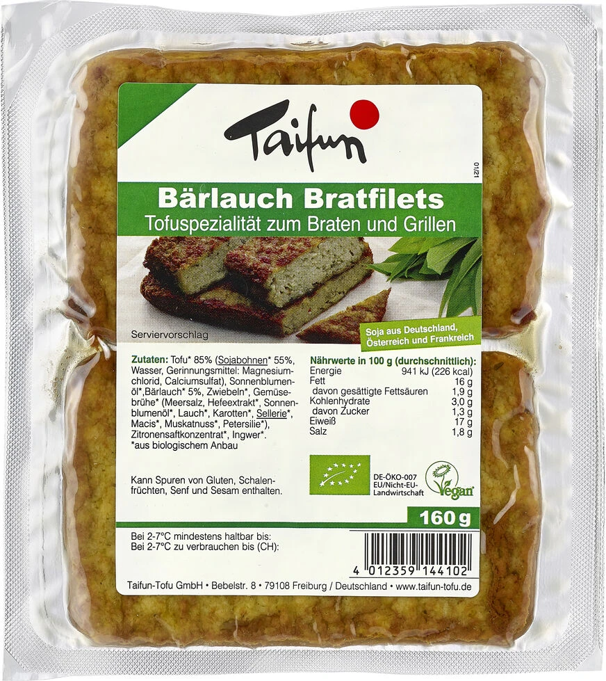 Taifun Bratfilets Bärlauch, 160 G Packung 3 Taifun Bratfilets Bärlauch, 160 G Packung