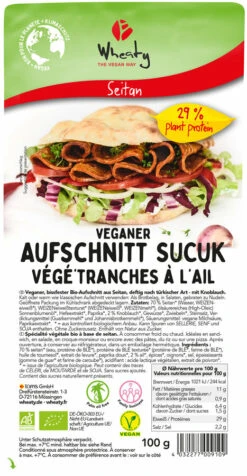 Wheaty Wheaty Veganer Aufschnitt Sucuk, 100 Gr Pac