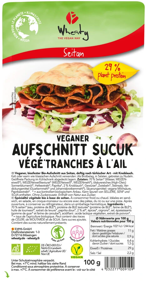 Wheaty Wheaty Veganer Aufschnitt Sucuk, 100 Gr Pac 3 Wheaty Wheaty Veganer Aufschnitt Sucuk, 100 Gr Pac