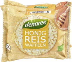 Dennree Honig-Reiswaffeln, 3x 32 Gr, 96 Gr Packung