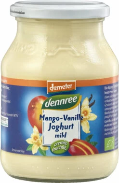 Dennree Fruchtjoghurt Mango-Vanille 500 Gr Glas