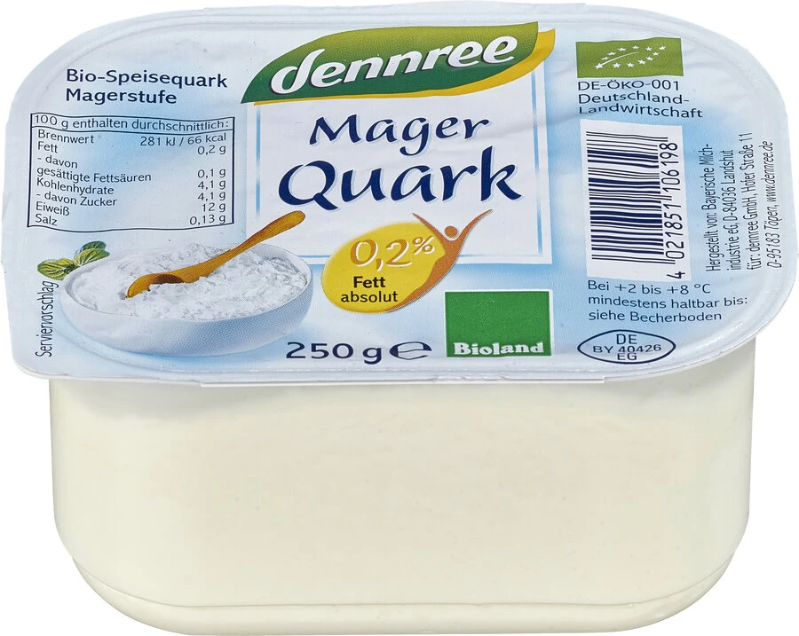 Dennree Speisequark Magerstufe, 250 Gr Becher 3 Dennree Speisequark Magerstufe, 250 Gr Becher