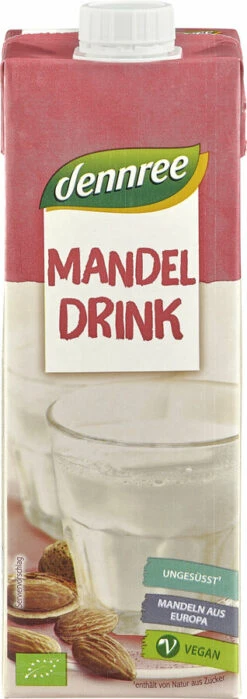 Dennree Mandel Drink Ungesüßt, 1 Ltr Packung