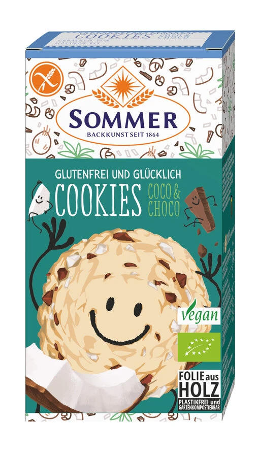 Sommer & Co. Cookies Coco & Choco, 125 G Packung - 3 Sommer & Co. Cookies Coco & Choco, 125 G Packung -