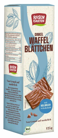 Rosengarten Dinkel-Waffelblättchen Vollmilch, 125