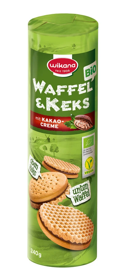 Wikana Waffel & Keks Mit Kakaocreme, 240 G Packung 3 Wikana Waffel & Keks Mit Kakaocreme, 240 G Packung
