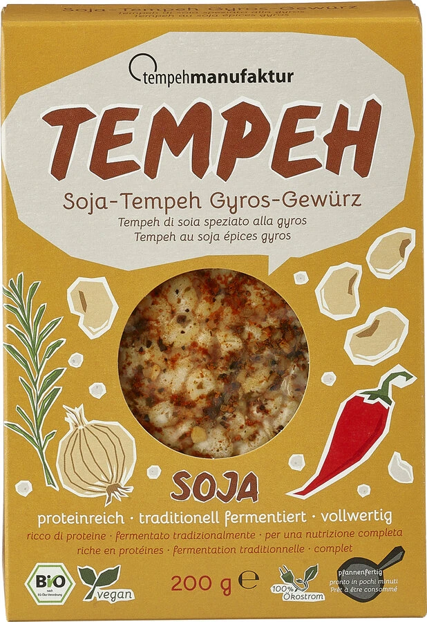 Tempehmanufaktur Tempeh Mit Gyros-Gewürz, 200 Gr P 3 Tempehmanufaktur Tempeh Mit Gyros-Gewürz, 200 Gr P