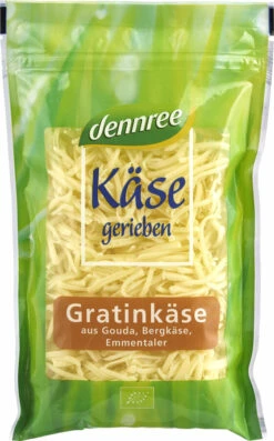 Dennree Gratinkäse Gerieben, 150 G Beutel - Laktos