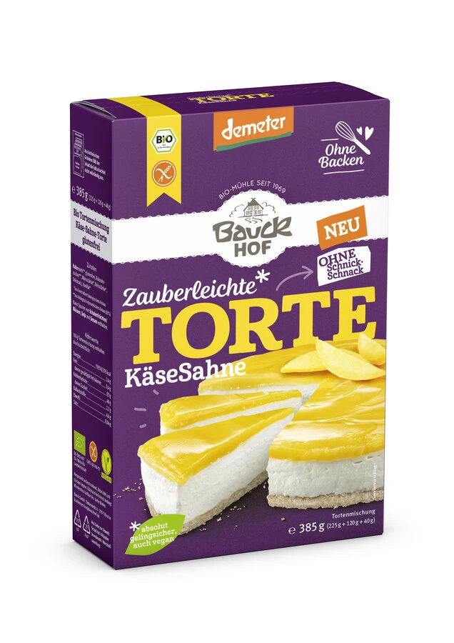 Bauckhof Käse Sahne Torte, Glutenfrei, 385 Gr Pack 3 Bauckhof Käse Sahne Torte, Glutenfrei, 385 Gr Pack