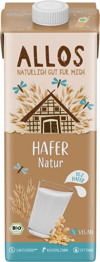 Allos Hafer Drink Naturell, 1 Ltr Packung 3 Allos Hafer Drink Naturell, 1 Ltr Packung