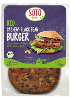 SOTO Burger Cashew-Black Bean, 160 G Packung