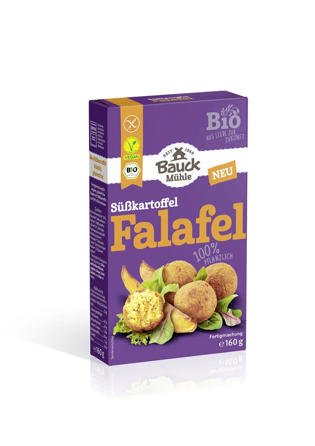 Bauckhof Süßkartoffel Falafel, 160 G Packung 3 Bauckhof Süßkartoffel Falafel, 160 G Packung
