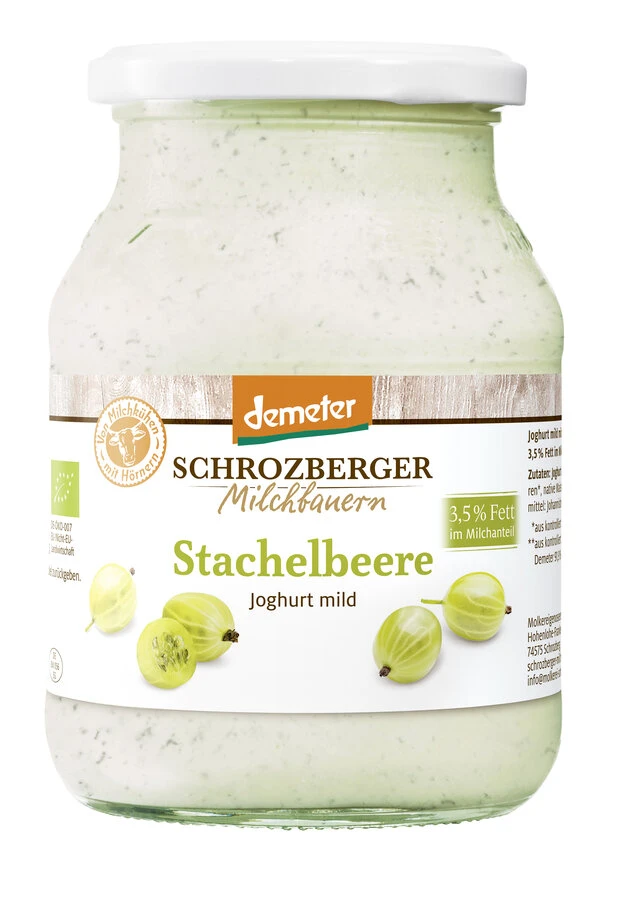 Schrozberger Milchbauern Dem. Stachelbeere Joghurt 3 Schrozberger Milchbauern Dem. Stachelbeere Joghurt