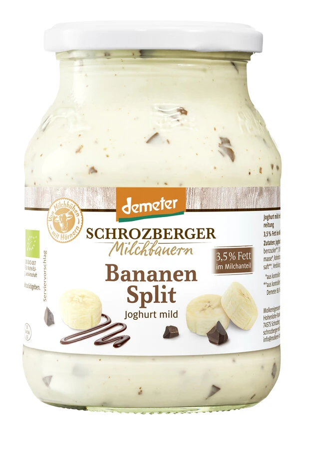 Schrozberger Milchbauern Dem. Bananensplit Joghurt 3 Schrozberger Milchbauern Dem. Bananensplit Joghurt