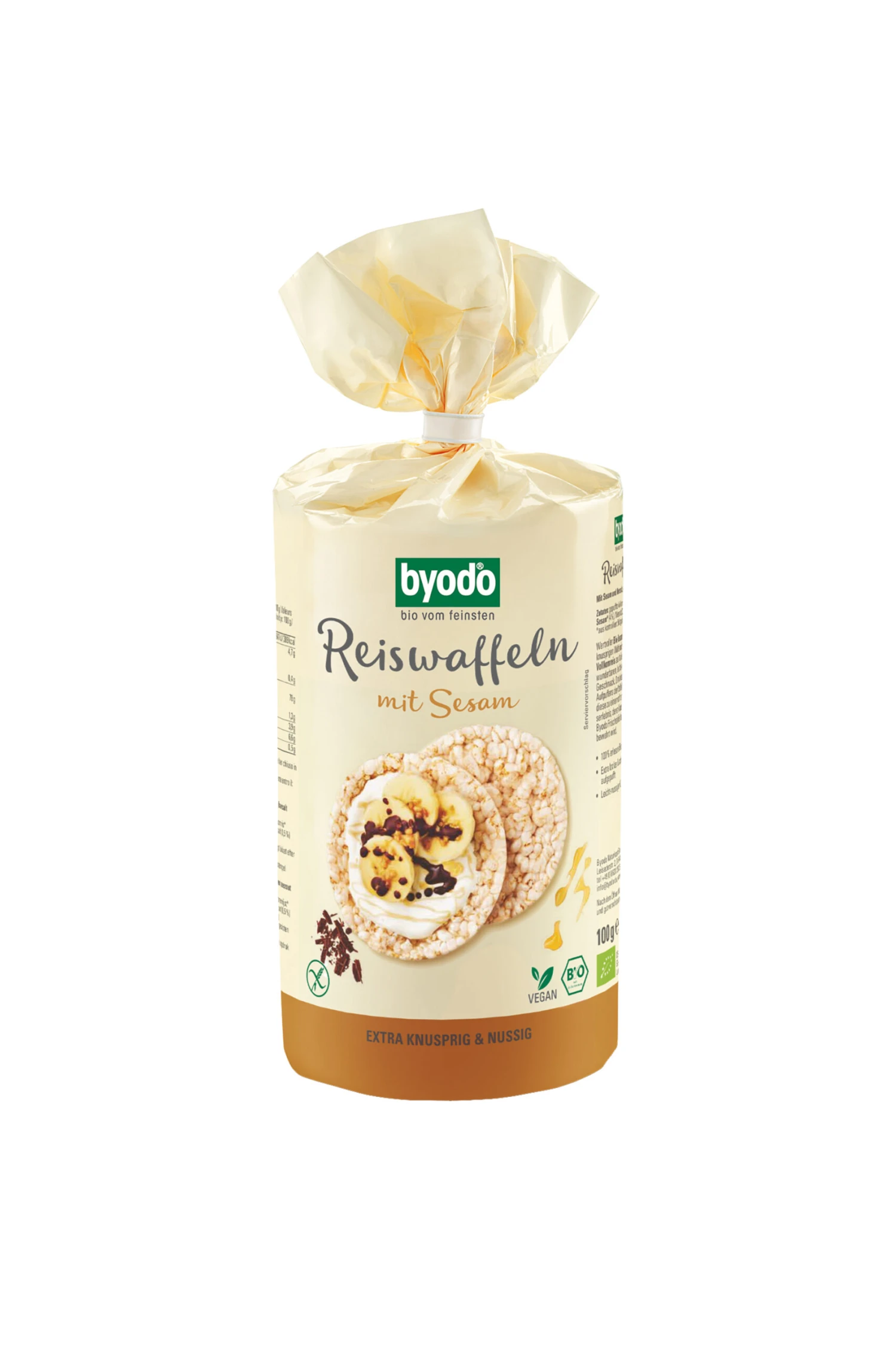 Byodo Reiswaffeln Mit Sesam, 100 Gr Packung -glut 3 Byodo Reiswaffeln Mit Sesam, 100 Gr Packung -glut