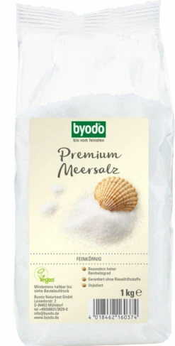 Byodo Atlantik Meersalz,feinkörnig, 1 Kg Packung