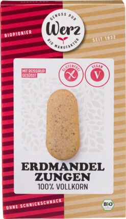 Werz Reis-Erdmandel-Zungen, 125 G Packung -glutenf