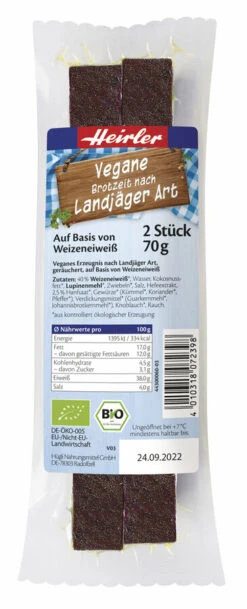 Heirler Vegane Brotzeit Nach Landjäger Art, 70 Gr