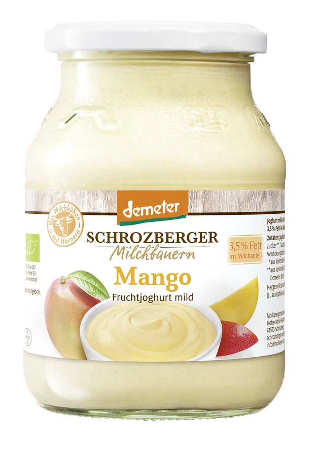 Schrozberger Milchbauern Joghurt Mango, 500 G Glas 3 Schrozberger Milchbauern Joghurt Mango, 500 G Glas