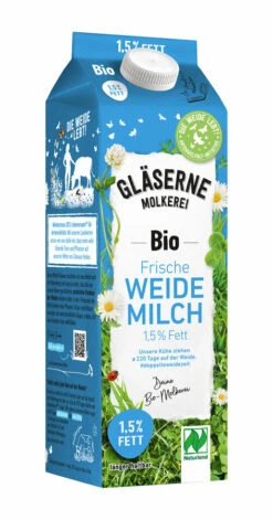 Gläserne Molkerei ESL Fettarme Weidemilch, 1 Ltr P
